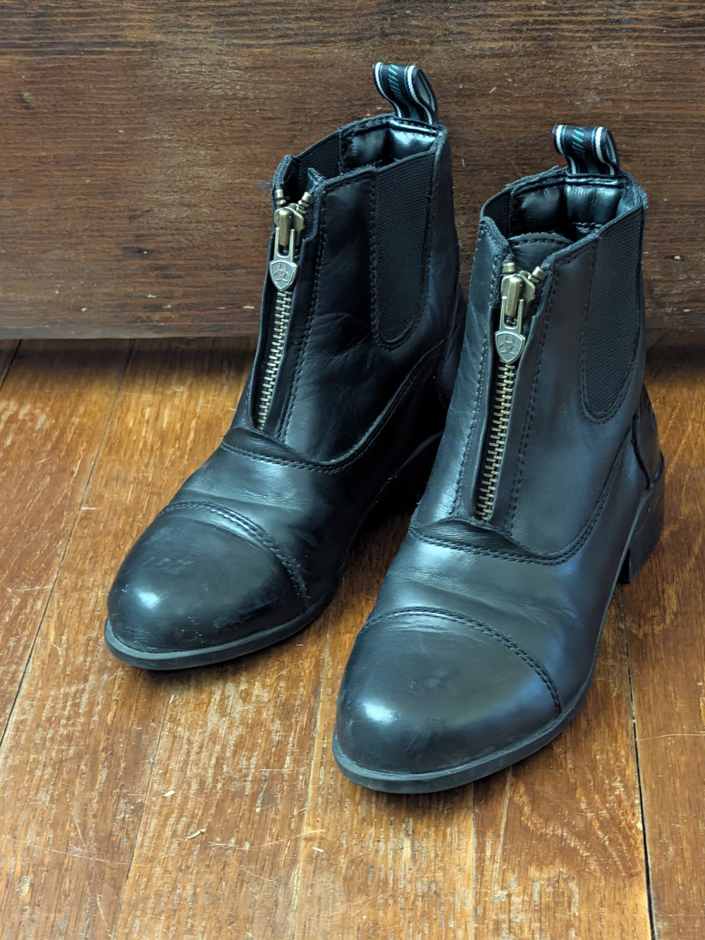 ARIAT Kids Devon IV Zip Paddock Riding Boots Brown Leather Youth - Size 13